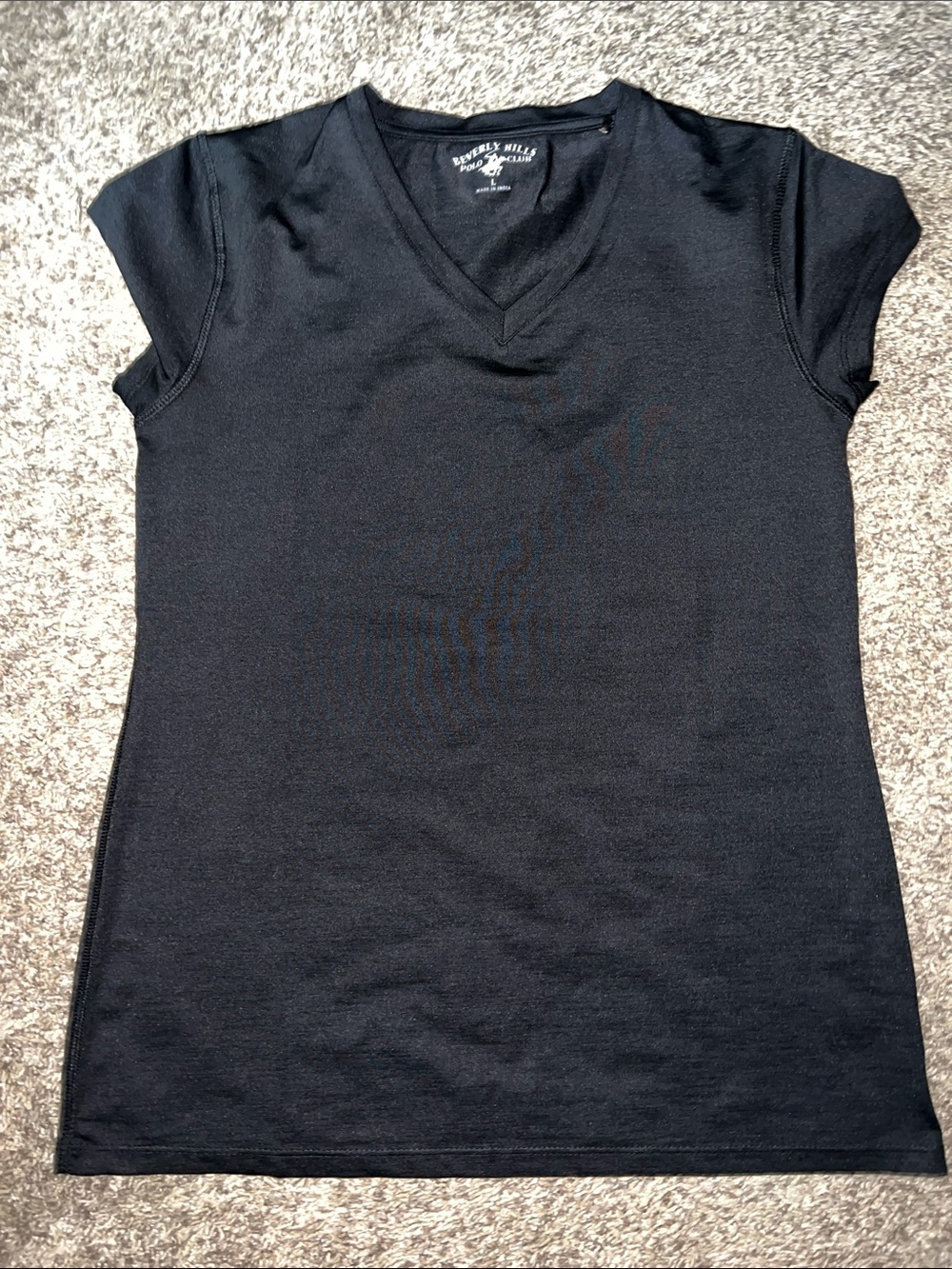 Beverly Hills Polo Club Women’s Black V-Neck Short Sleeve Tee